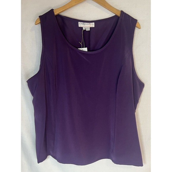 Tops - Vintage Donna Vinci Couture Women's Size 18 Purple Sleeveless Blouse Top NWT